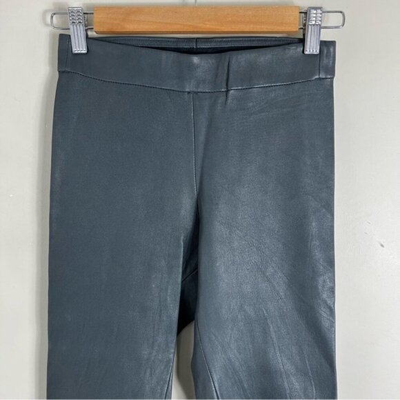 L'agence Women’s 100% Lambs Leather Grey Skinny Pull On Pant Size XS - Picture 3 of 11
